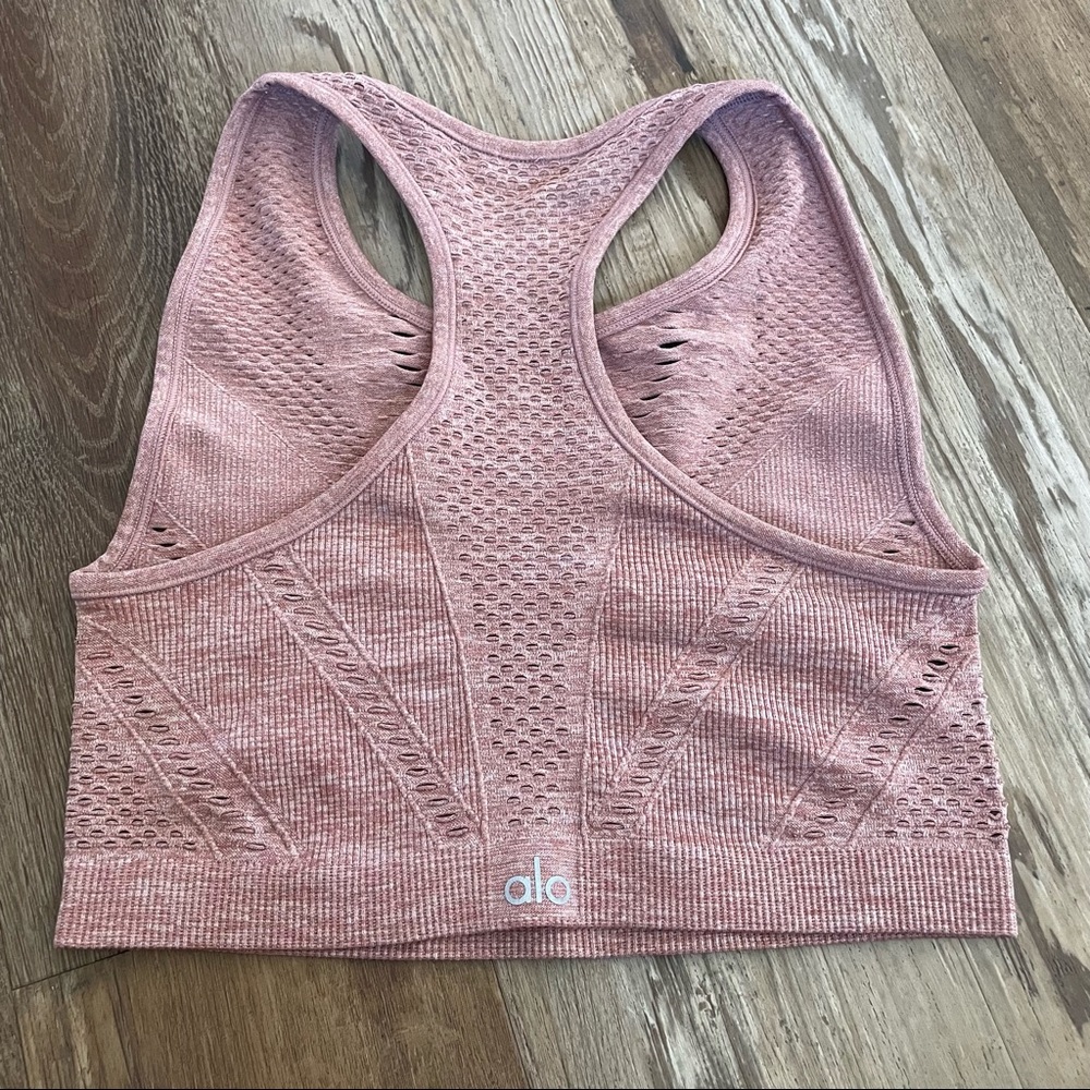 Alo pink ribbed tank top